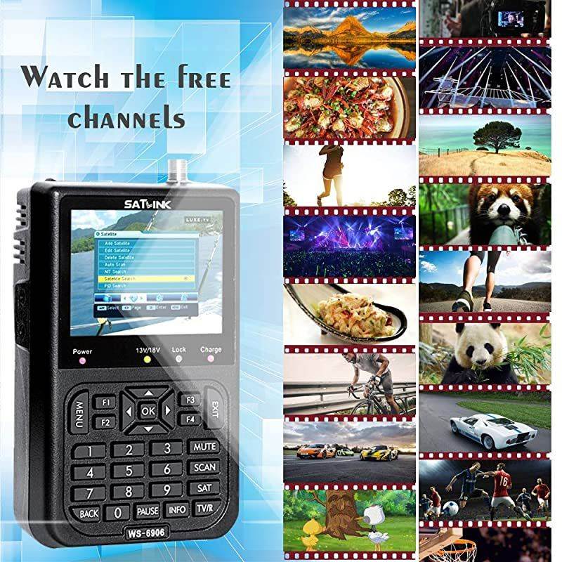 Satellite Signal Detector, SATLINK WS6906 3.5in LCD Display Data Digital Satellite Signal Finder Meter