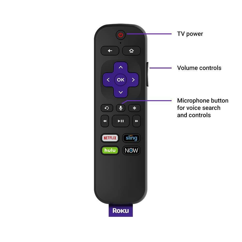 Roku Streaming Stick+ HD/4K/HDR Streaming Media Player with Long-range Wireless and Voice Remote with TV Controls - Black (3810R)