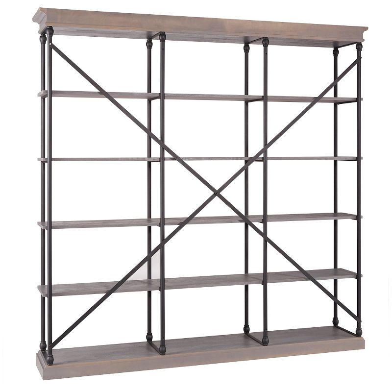 84" Belvidere 5 - Shelf Wide Etagere Bookshelf Gray - Inspire Q