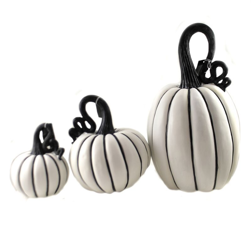 Halloween 13.0" Black And White Pumpkins Matte Finish  -  Decorative Figurines