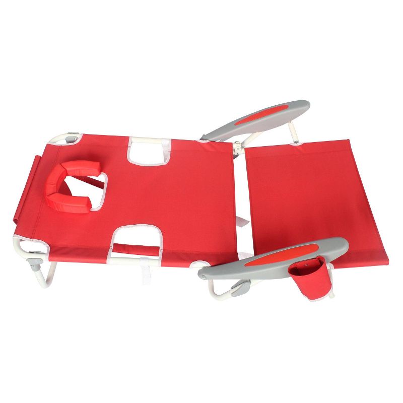 Face Down On Your Back Beach Chair - Red - Ostrich