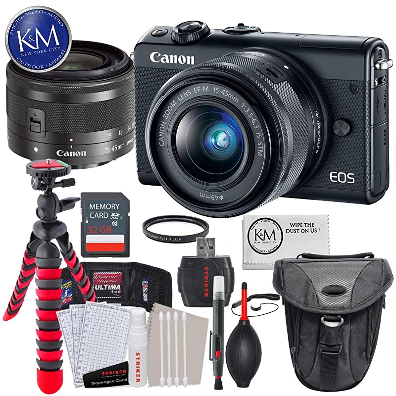EOS M100 Mirrorless Digital Camera with 15-45mm Lens (Black) + Essential Photo Bundle