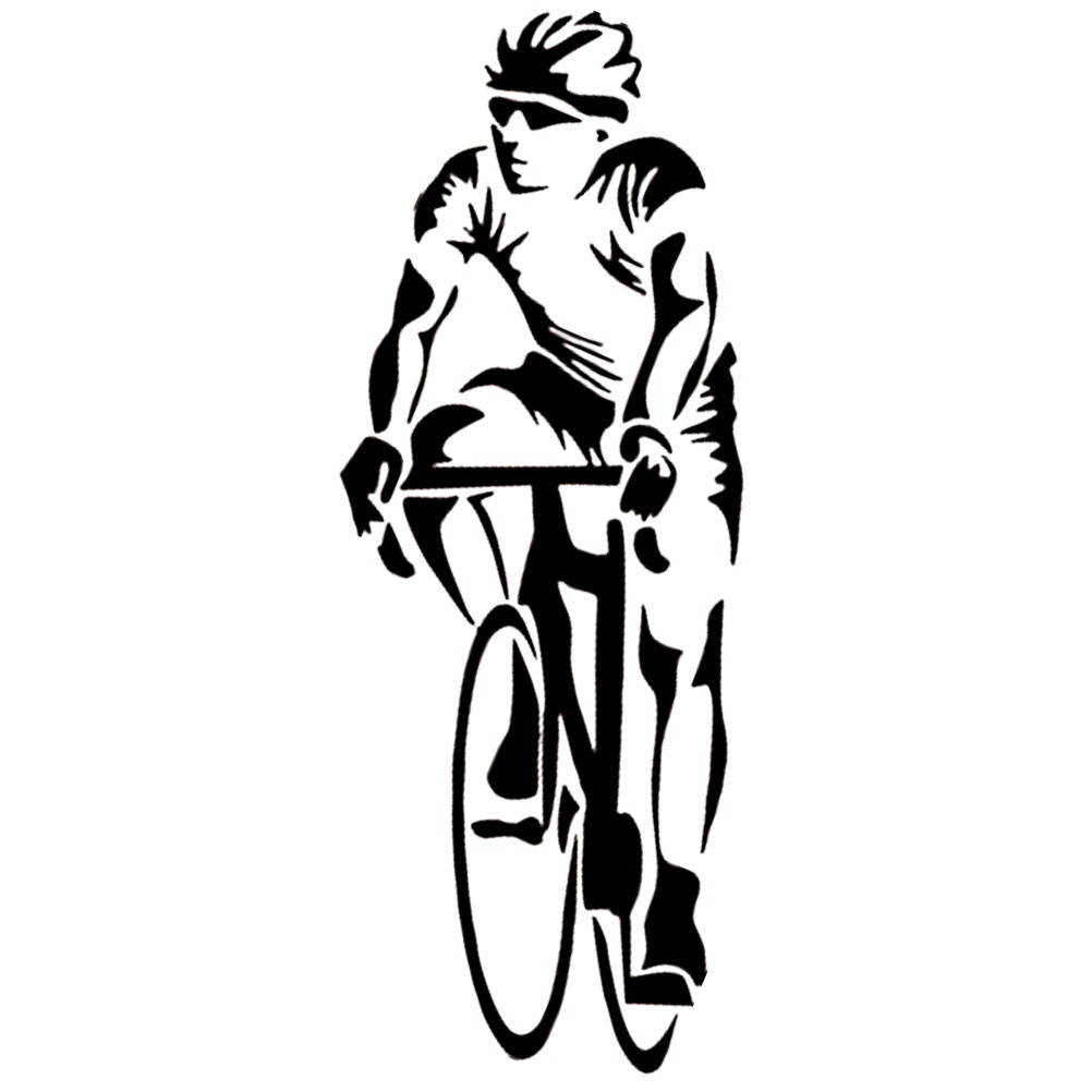 1pc Wall Hanging Sticker Cycling Man Decals Sports Style Mural Waterproof Wall Pasters for Home Hotel Dorm