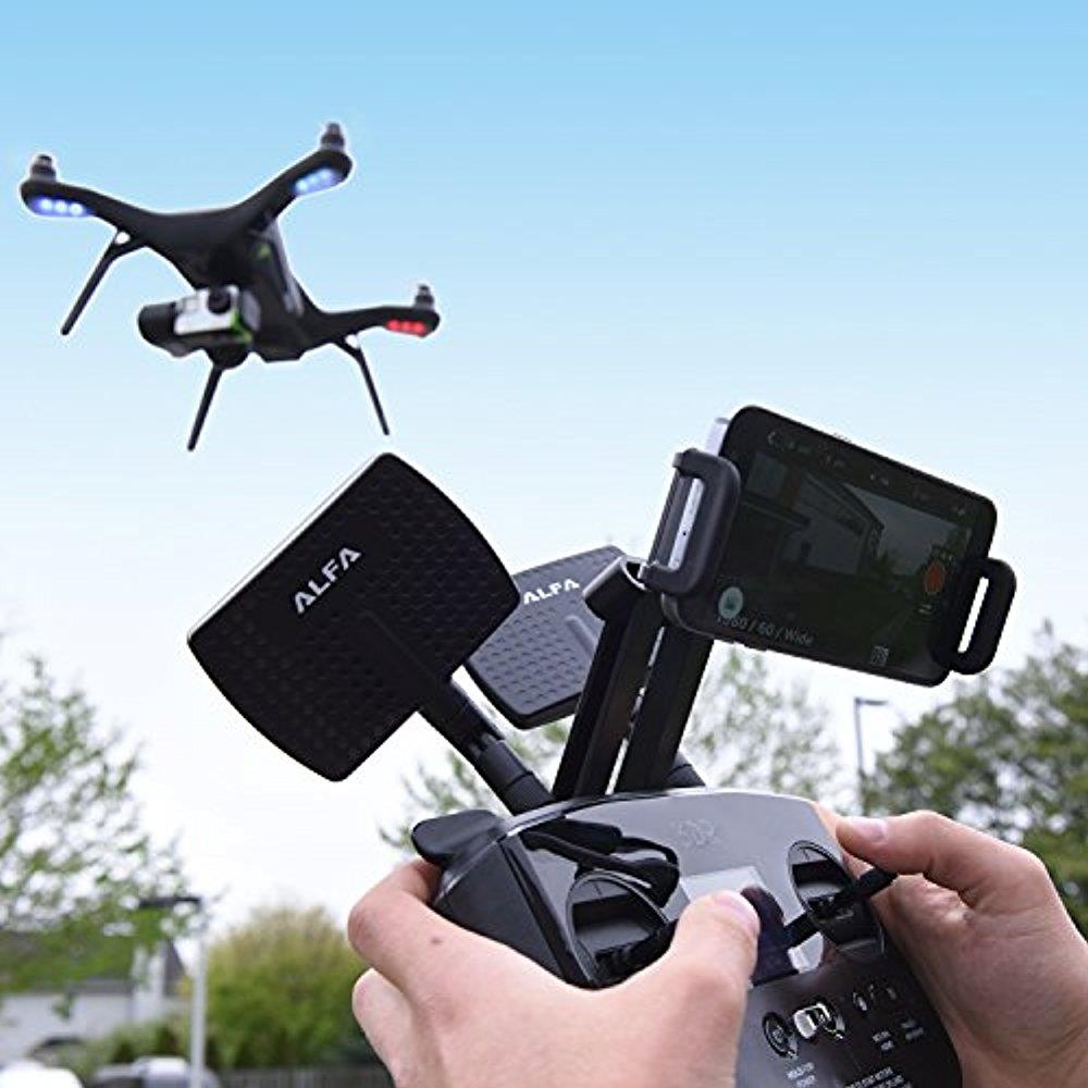 alfa 2.4hgz wifi antenna  7dbi rpsma panel screwon swivel for netwrok adaptors  also works for 3dr solo drone, dji phantom 3 drone, yuneec typhoon h st16 controller, adds range