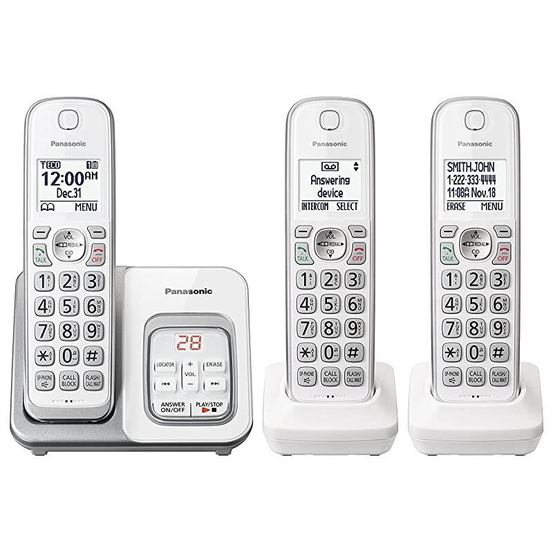 KXTGD533W Cordless Phone with Answering Machine 3 Handsets Renewed
