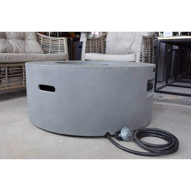 Venice 34" Natural Gas Fire Pit Outdoor Backyard Patio Heater - Gray - Elementi