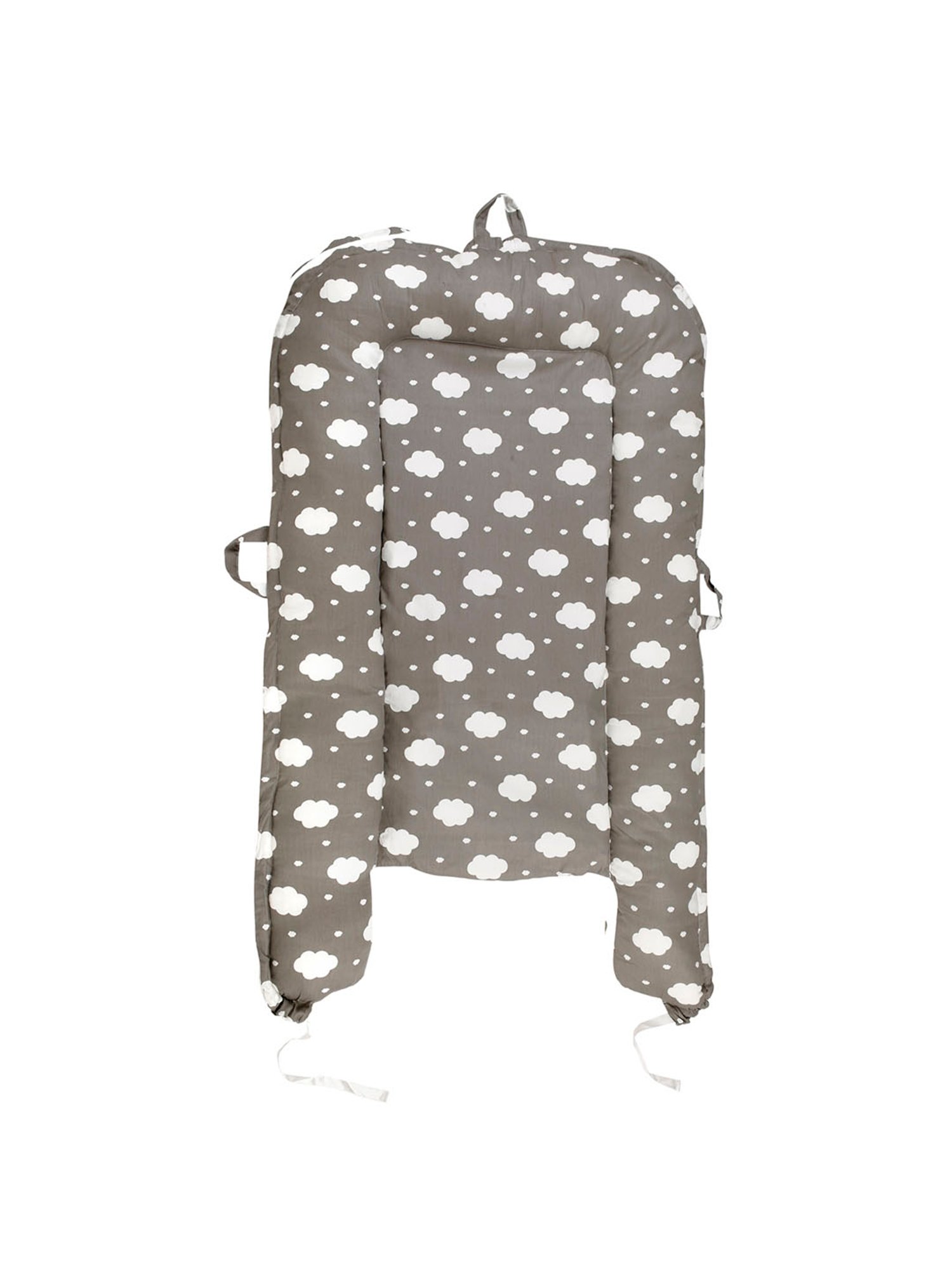 Baby Moo Baby Bed Cum Carry Nest Sleeping On A Cloud Grey