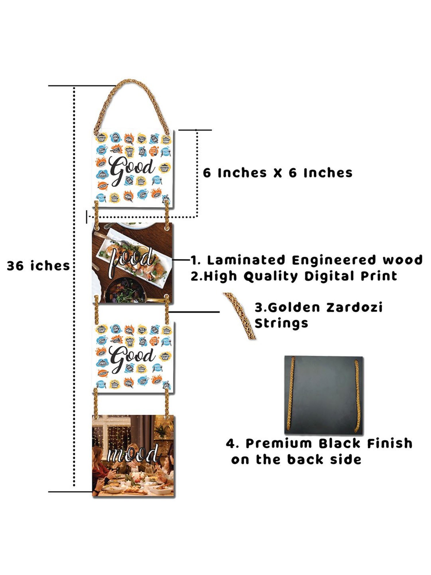 Romee Multi Wood Printed Wall Decor