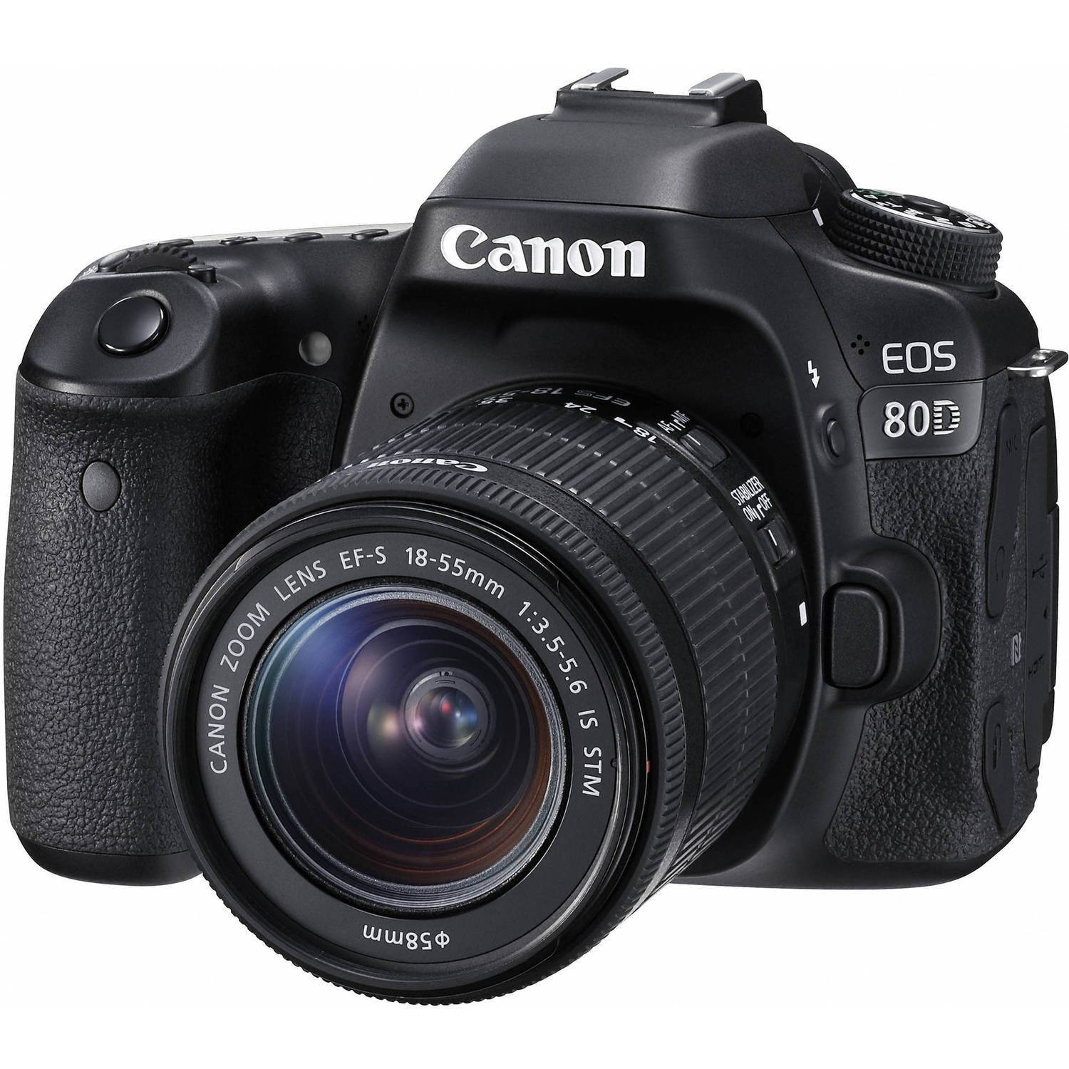 Canon EOS 80D DSLR Camera with 18-55mm is STM Lens & 55-250mm is II Lens + Camera Case + LED + UV FLD CPL Filter Kit + Wide Angle & Telephoto Lens + Tripod + Card Reader - Intl Model