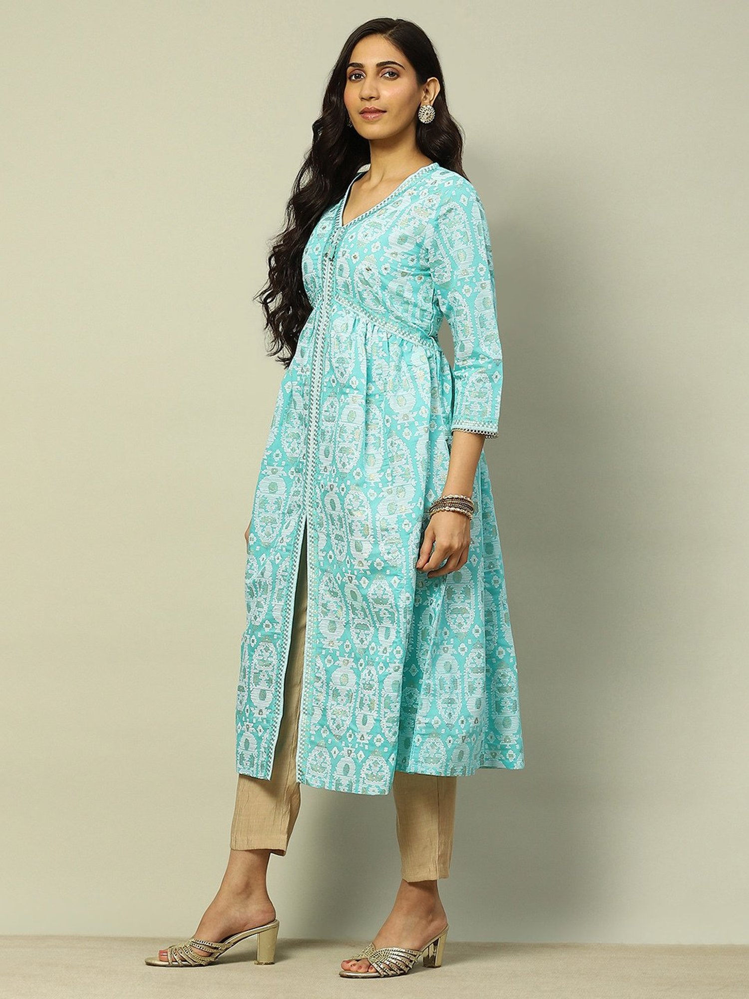 Saffron Threads Red Ethnic Dresses