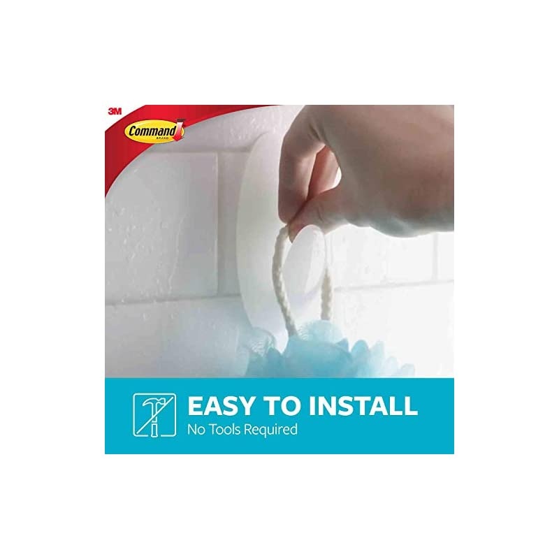 Bath Medium Hooks, 3 lb Capacity, 2-Hooks, 2-Strips, Organize Damage-Free