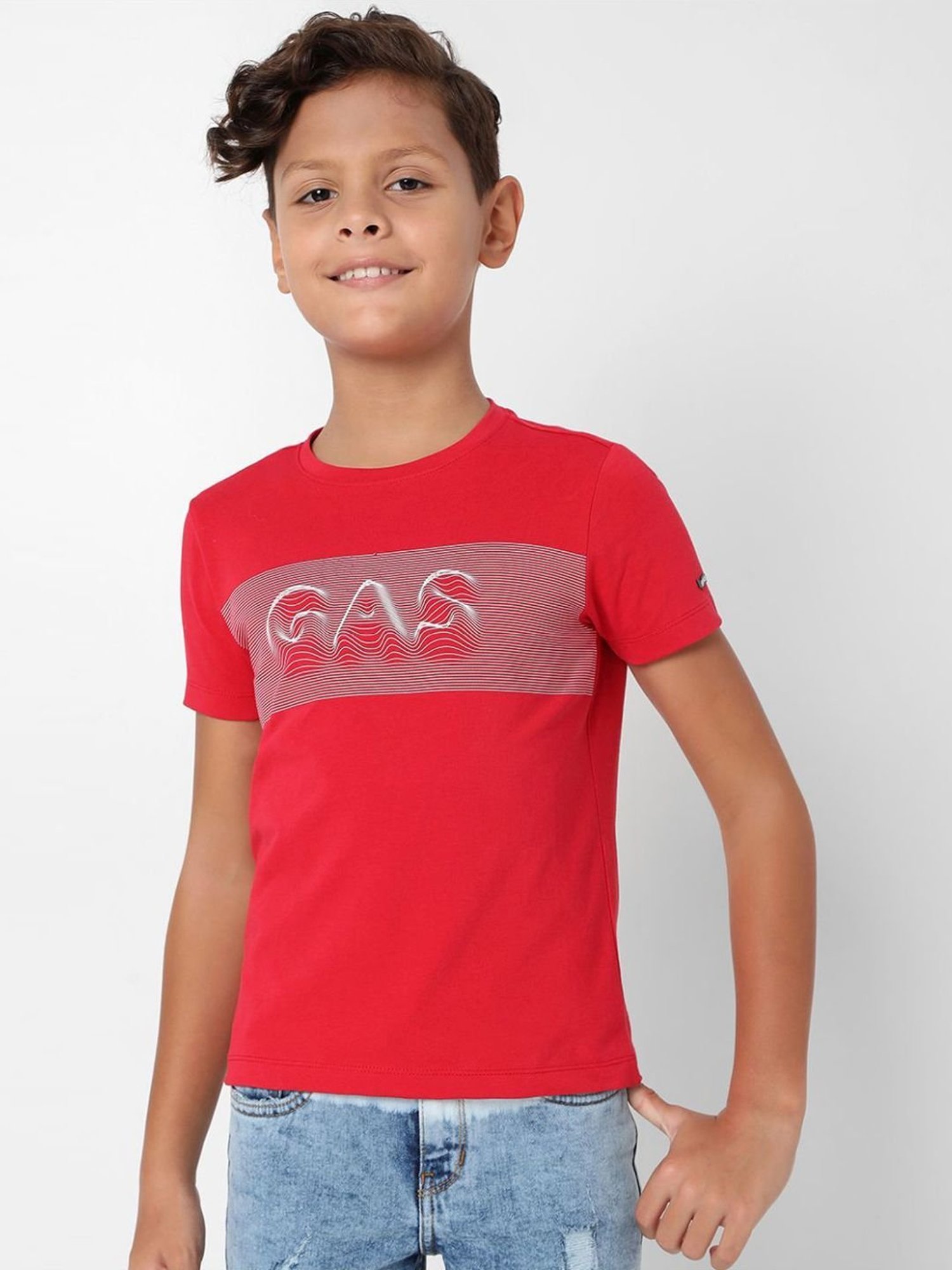 Gas Boys Red Printed T-Shirt