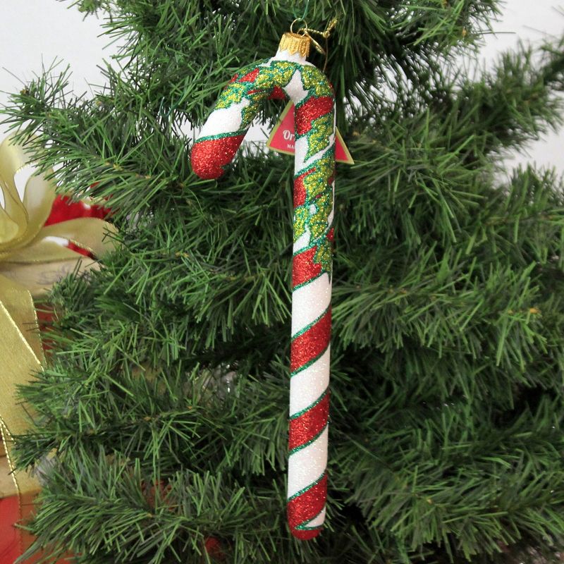 Morawski 10.25" 10.25 " Holly Leaf Candy Cane Ornament Sweet Candies  -  Tree Ornaments