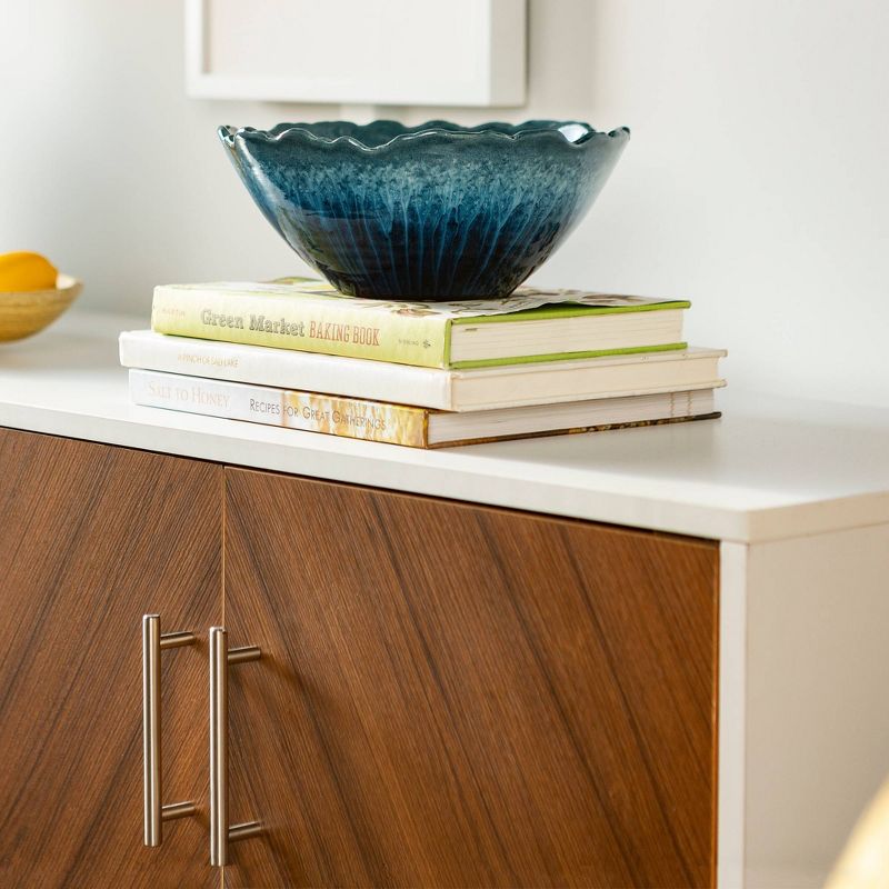 58" Modern Faux Bookmatch Buffet White - Saracina Home