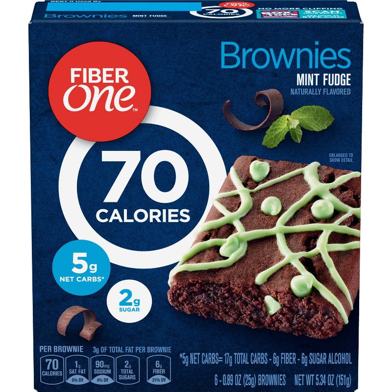 Fiber One Mint Fudge Brownies - 6ct
