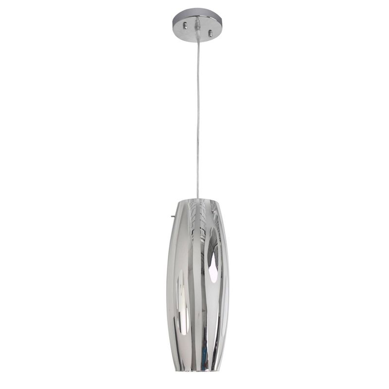 14" Chroman Empire 1 Light Mini Pendant Chrome Finish/Smoky Chrome Glass - Varaluz