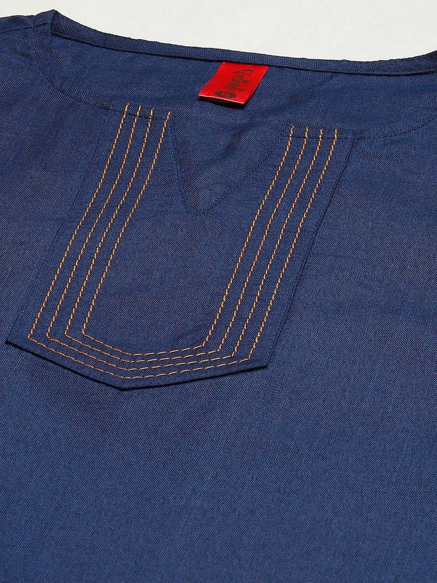 Cottinfab Navy Regular Fit Cotton Tunic