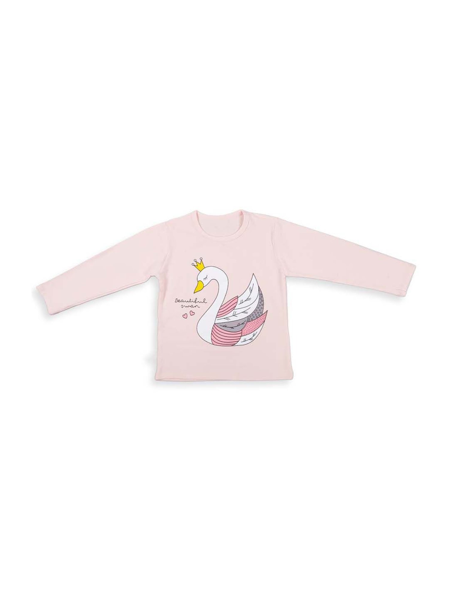 Baby Moo Kids Pink Cotton Printed T-Shirt & Pyjama
