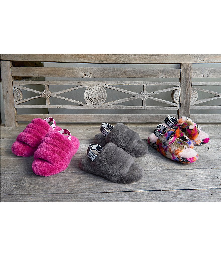 UGG&reg; Logo Fluff Yeah Fur Slides