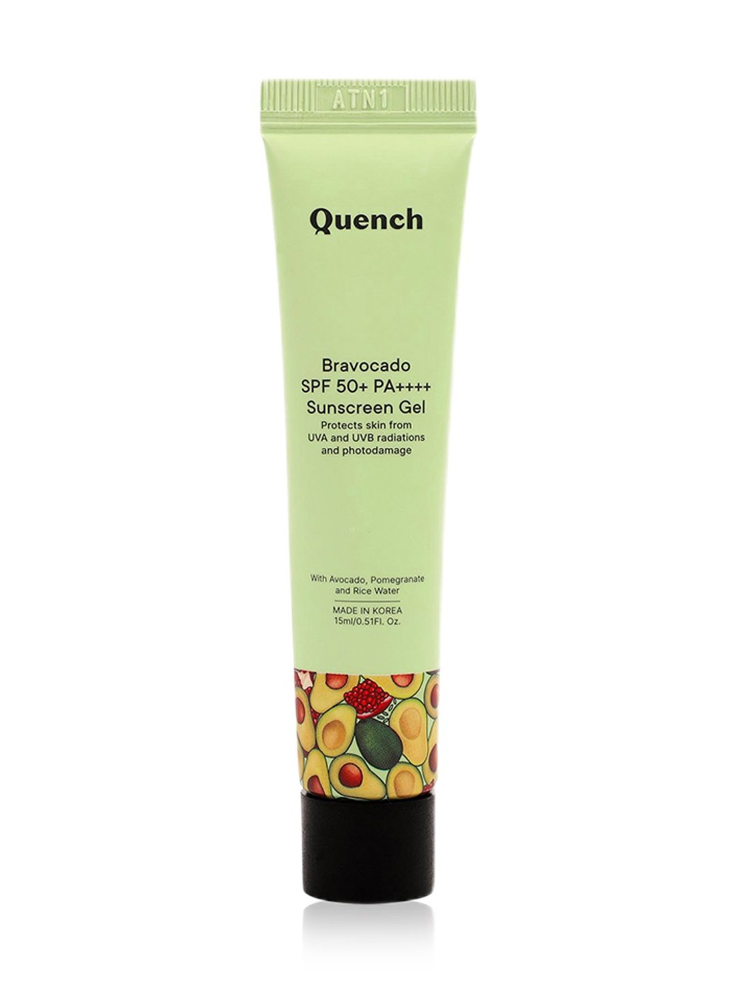 Quench Botanics Bravocado SPF 50+ PA++++ Sunscreen Gel - 15 ml