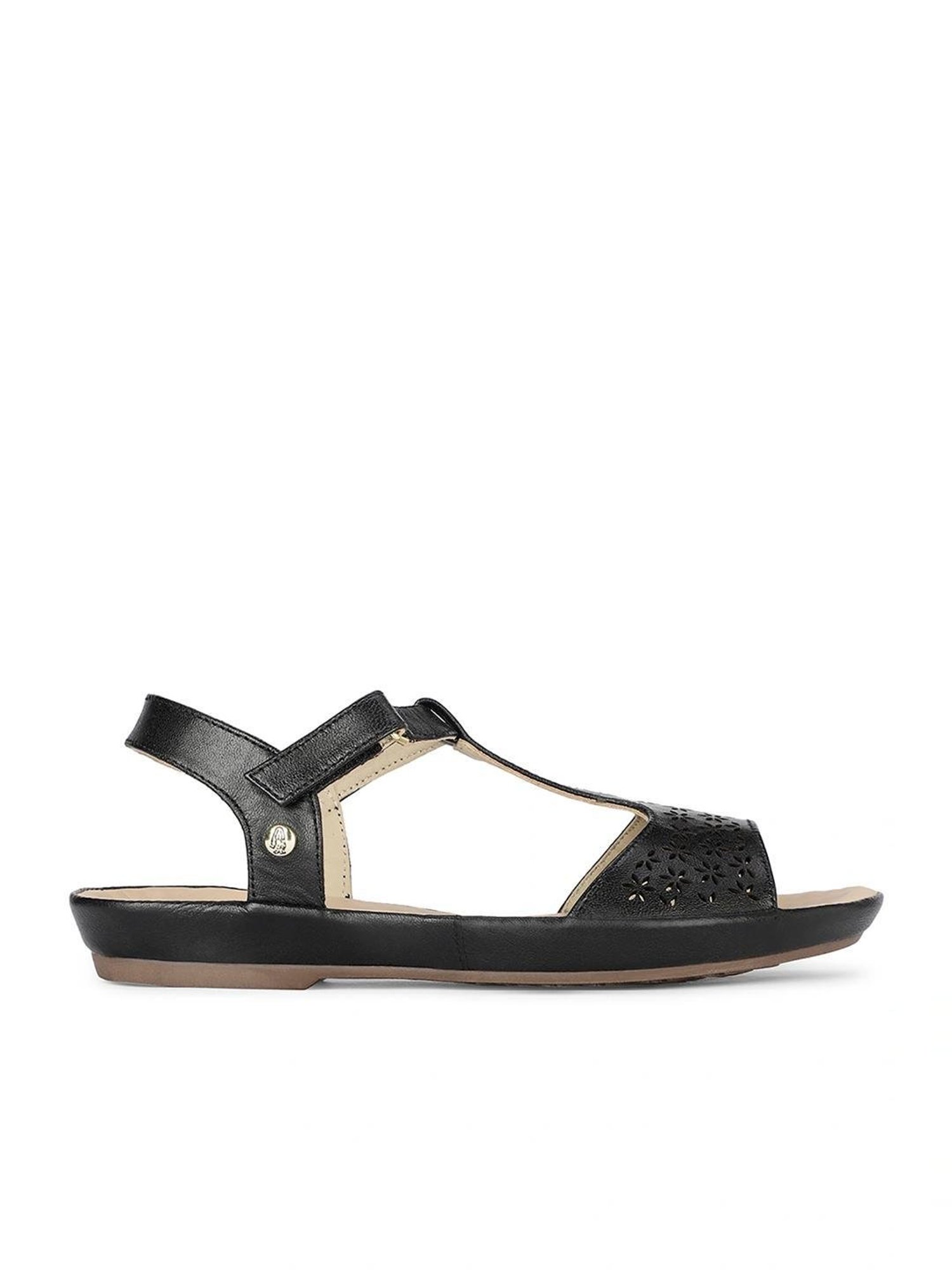 Hush Puppies by Bata Women's New Canna Black Ankle Strap Sandals