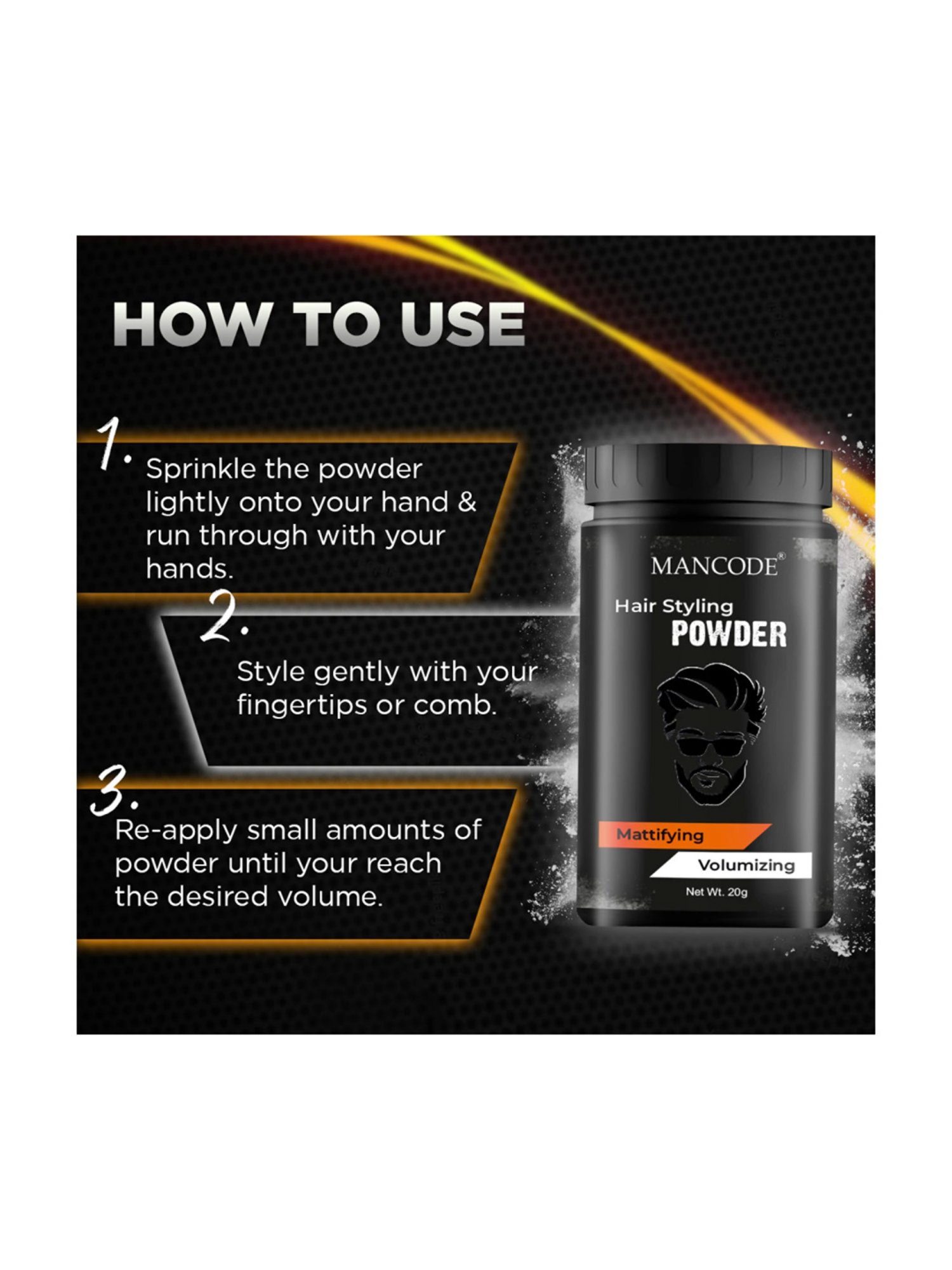Mancode Hair Styling Powder for Men - 20 gm