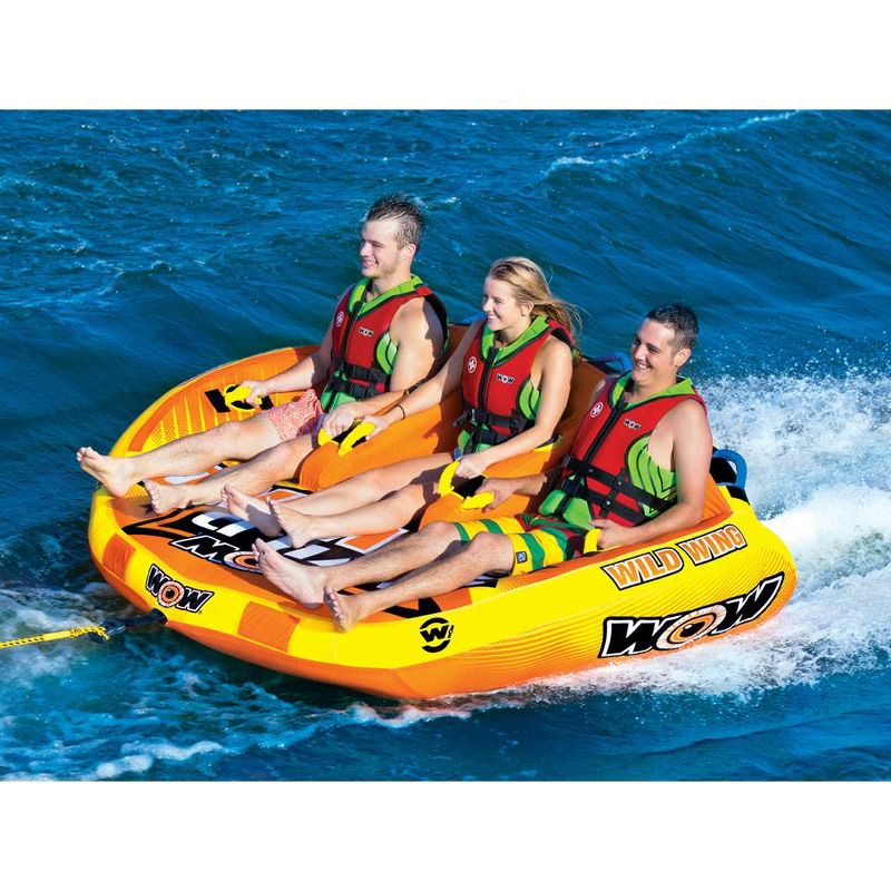 World of Watersports 18-1130 Wild Wing 2 Rider Inflatable Towable Tube, Red