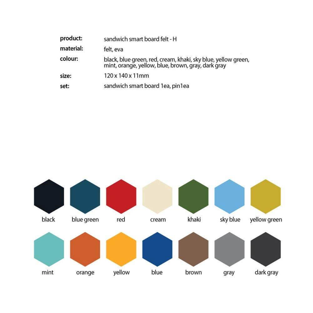 Thehaki Sandwich Felt Board Hexagon type Memo Board Wall Decoration Home Deco (Dark Gray 4pcs Set)