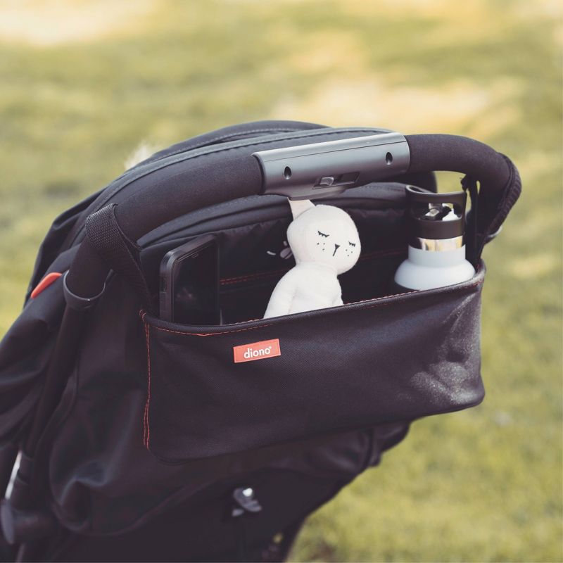 Diono Buggy Buddy Universal Stroller Organizer with Cup Holders Zippered Pockets - Black