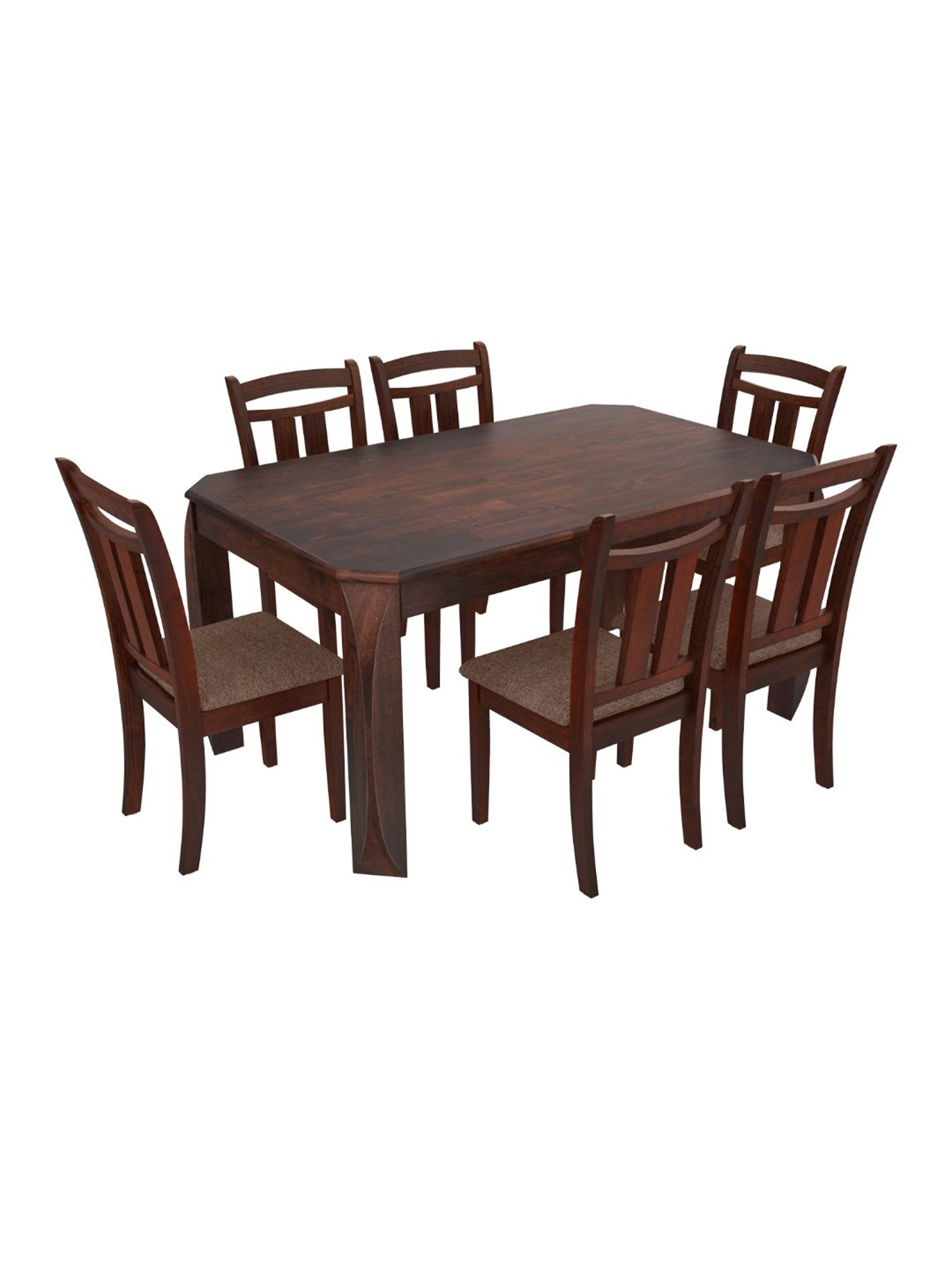 Godrej Interio Premio Brown Rubber Wood 6 Seater Rectangular Dining Table