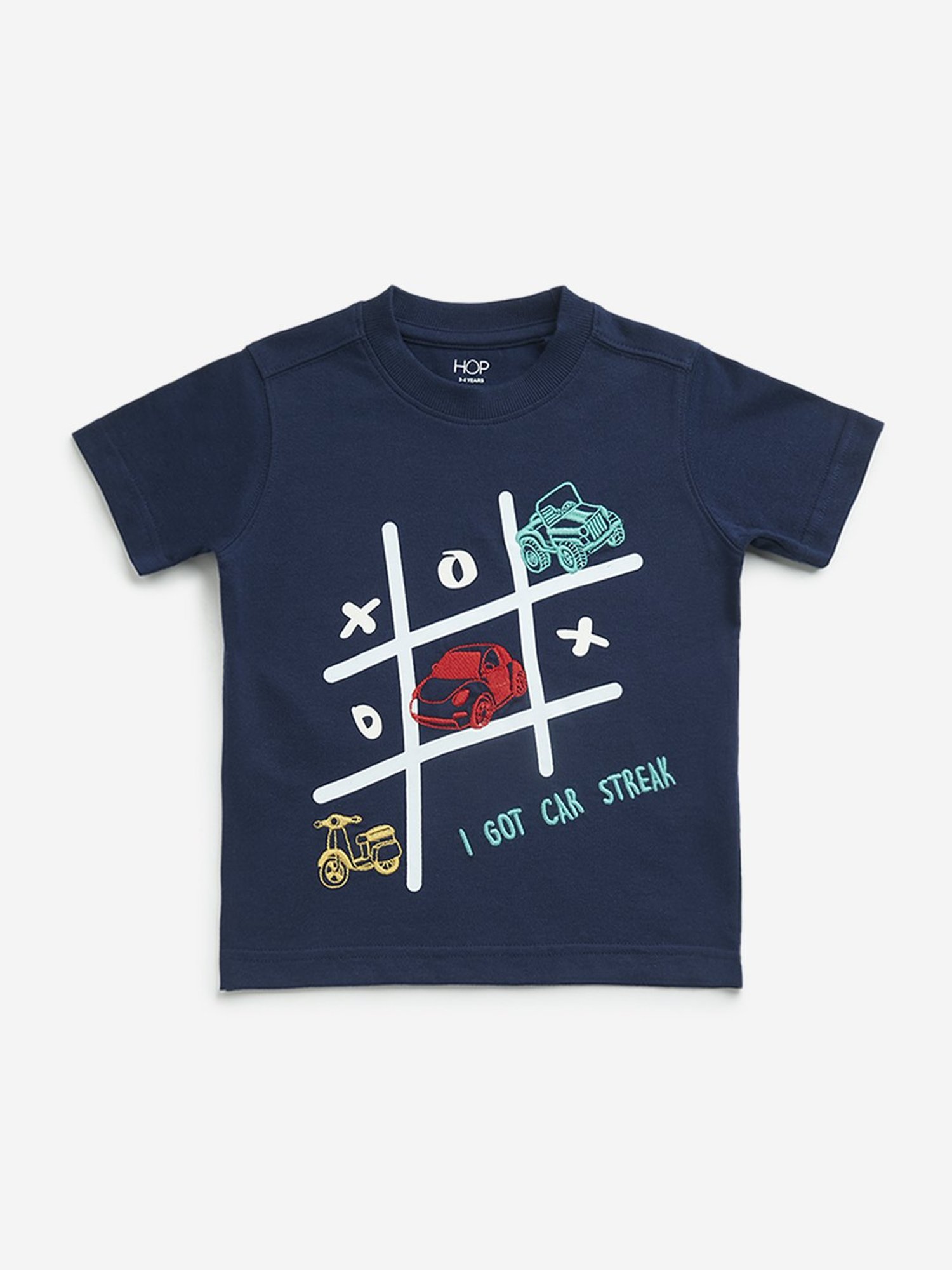 HOP Kids by Westside Navy Tic-Tac-Toe Design T-Shirt