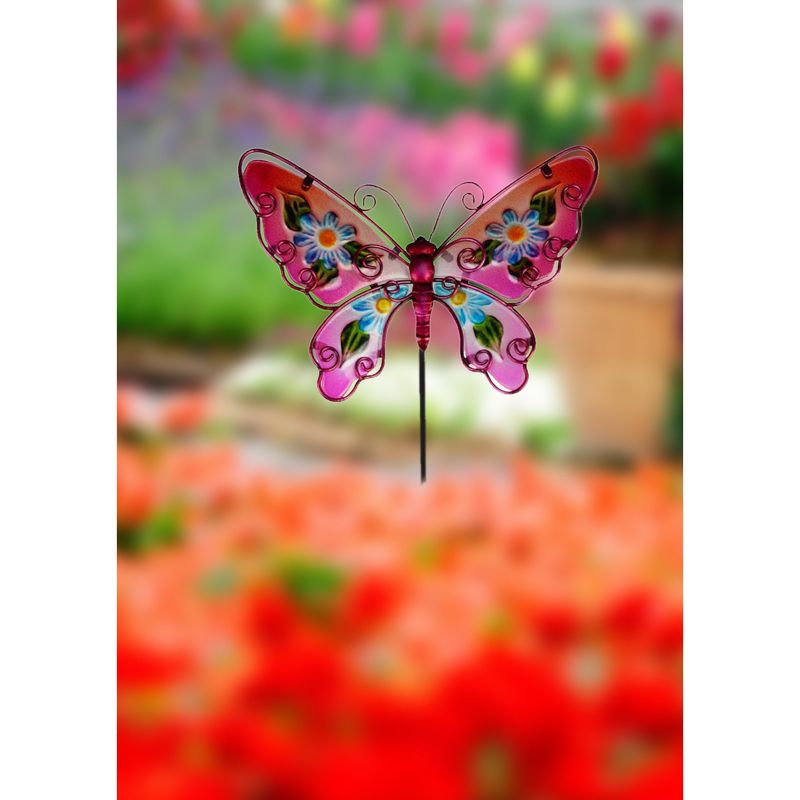 31.5" H Metal Garden Stake - Pink - Creative Motion