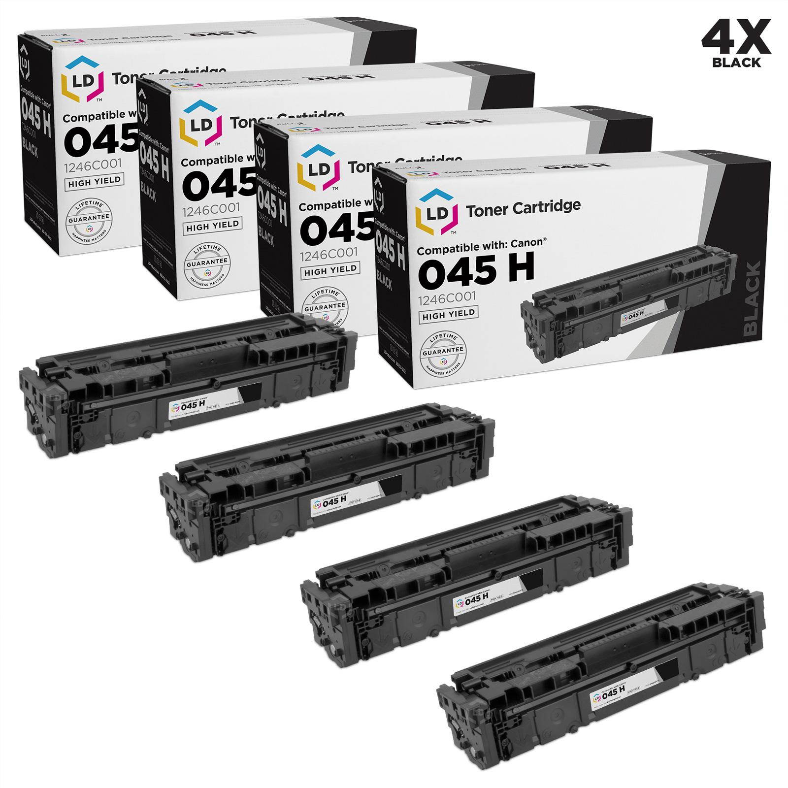 LD Compatible Toner Cartridge Replacement for Canon 045H 1246C001 High Yield (Black, 4-Pack)