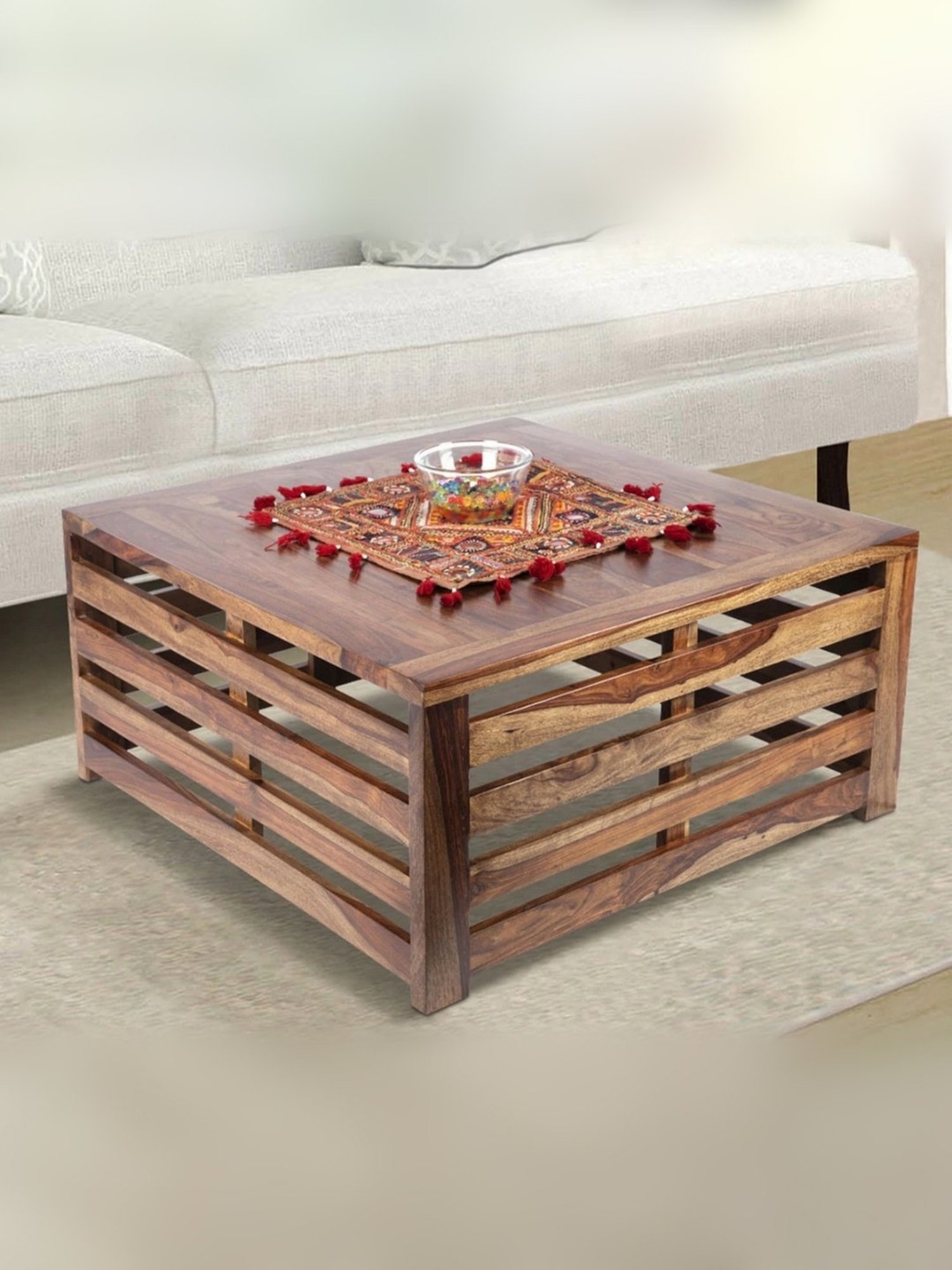 Glass Oval Living Room Metal Coffee Table - Saracina Home