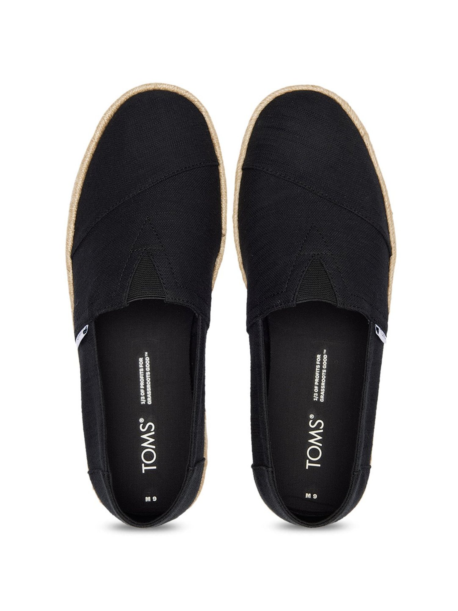 Toms Men's Alp Rope 2.0 Black Loafers