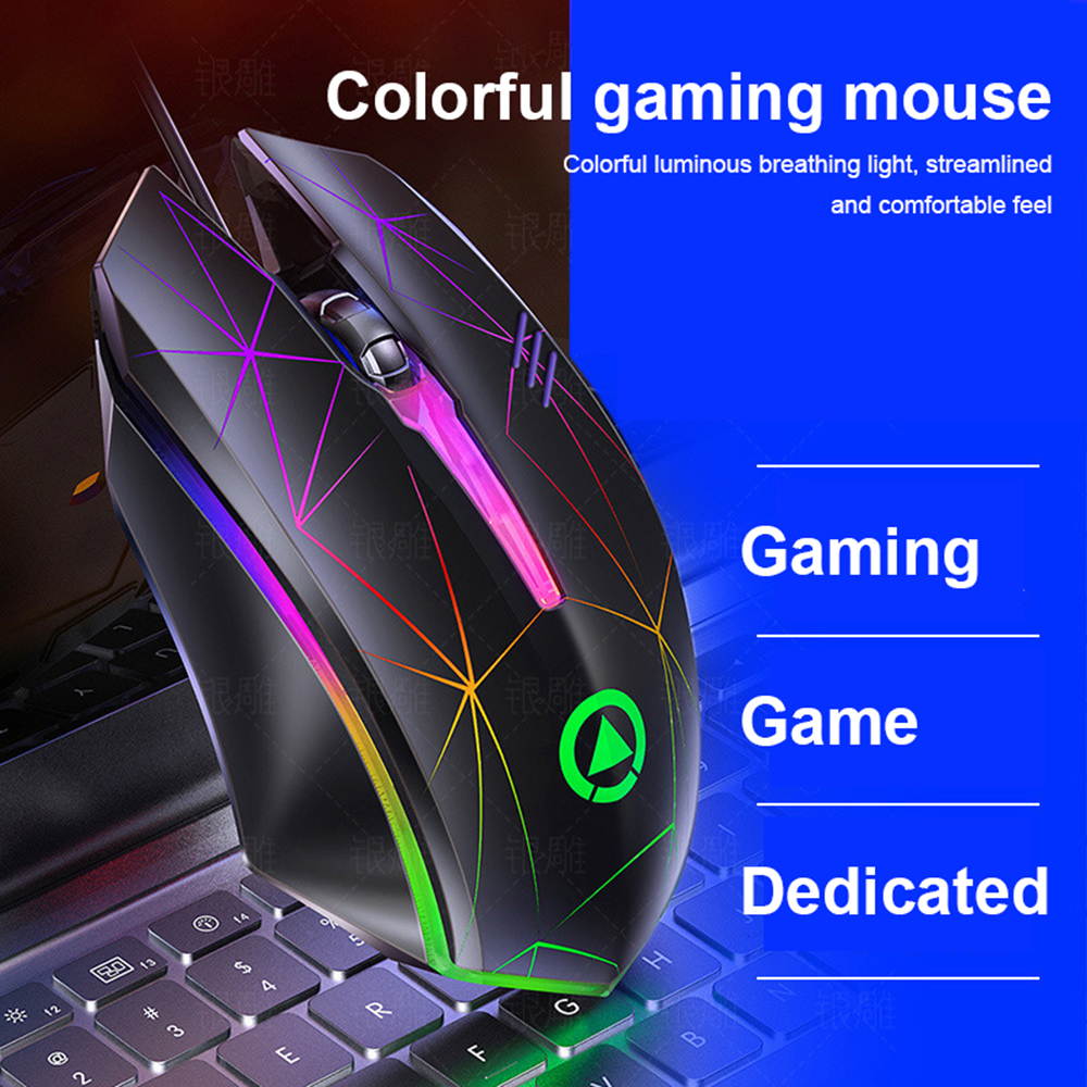 Gaming Mice With 7 Colorful Blacklight Color LED Light 1200 Dpi USB Wired Gaming Mouse Ergonomic Gamer Mice for PC/Laptop Computer