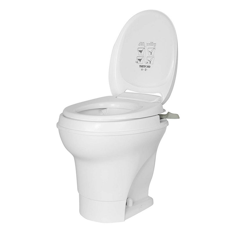 Thetford 31667 Aqua Magic V Hand Flush RV Recreational Vehicle Toilet, White