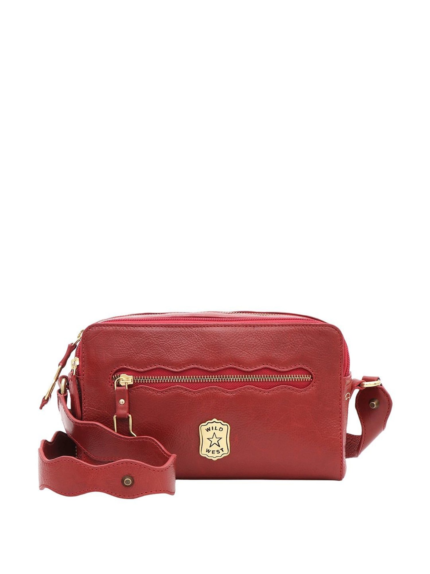 Hidesign WILD WEST  Red Solid Medium Sling Handbag