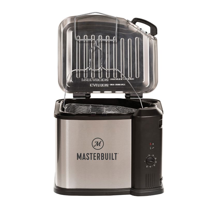 Masterbuilt MB20010118 Electric Kitchen 3-in-1 Deep Fryer Boiler Steamer Cooker Appliance with Basket for Versatile Kitchen Fry Cooking, Silver