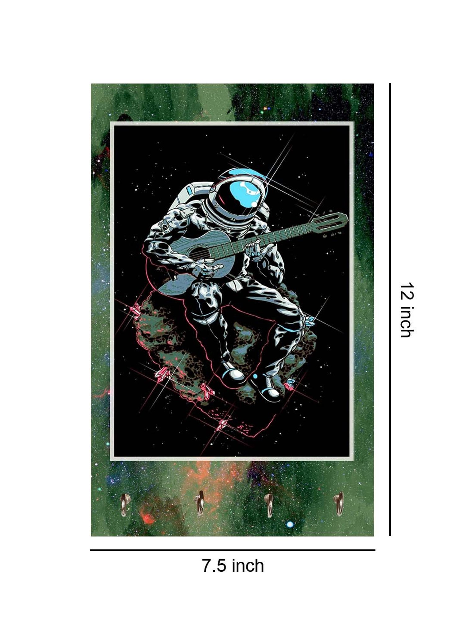 999Store Green & Blue MDF Decorative Wall Mount Key Holder - Set of 1