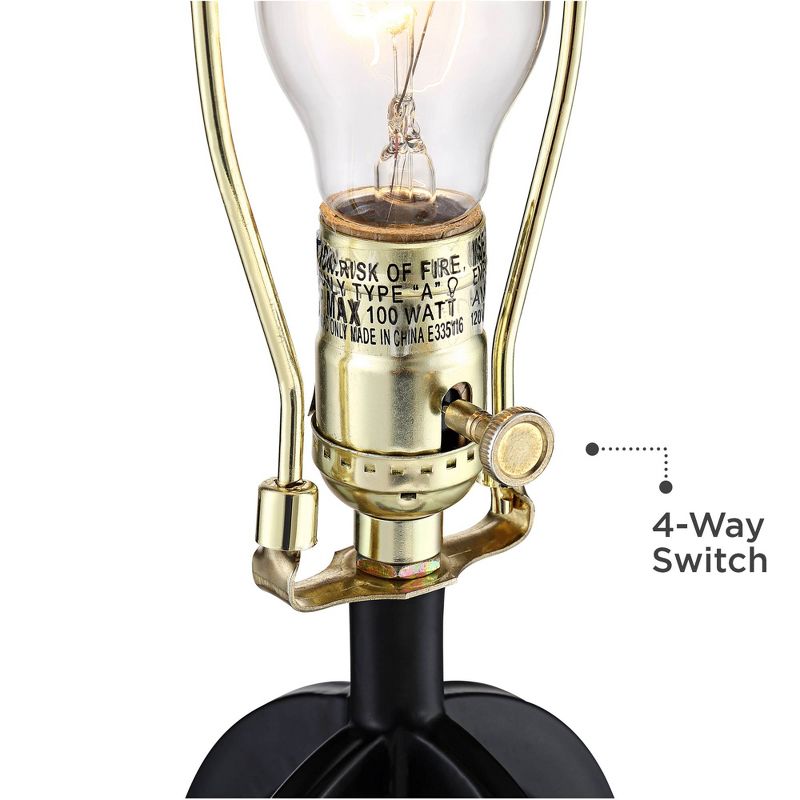 360 Lighting Marcel Black LED USB Night Light Black Shade Table Lamps Set of 2