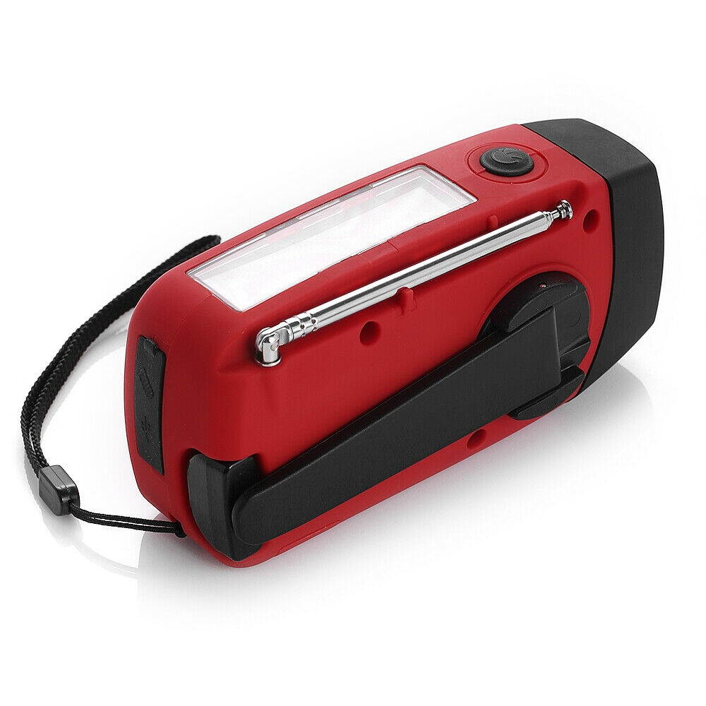 KA340 5Way Powered Rechargeable LED Camping Lantern Emergency AMFMSW NOAA Weather Alert Radio with Bluetooth Flashlight 5V USB Mobile Phone Charger MP3 Player Siren Gold