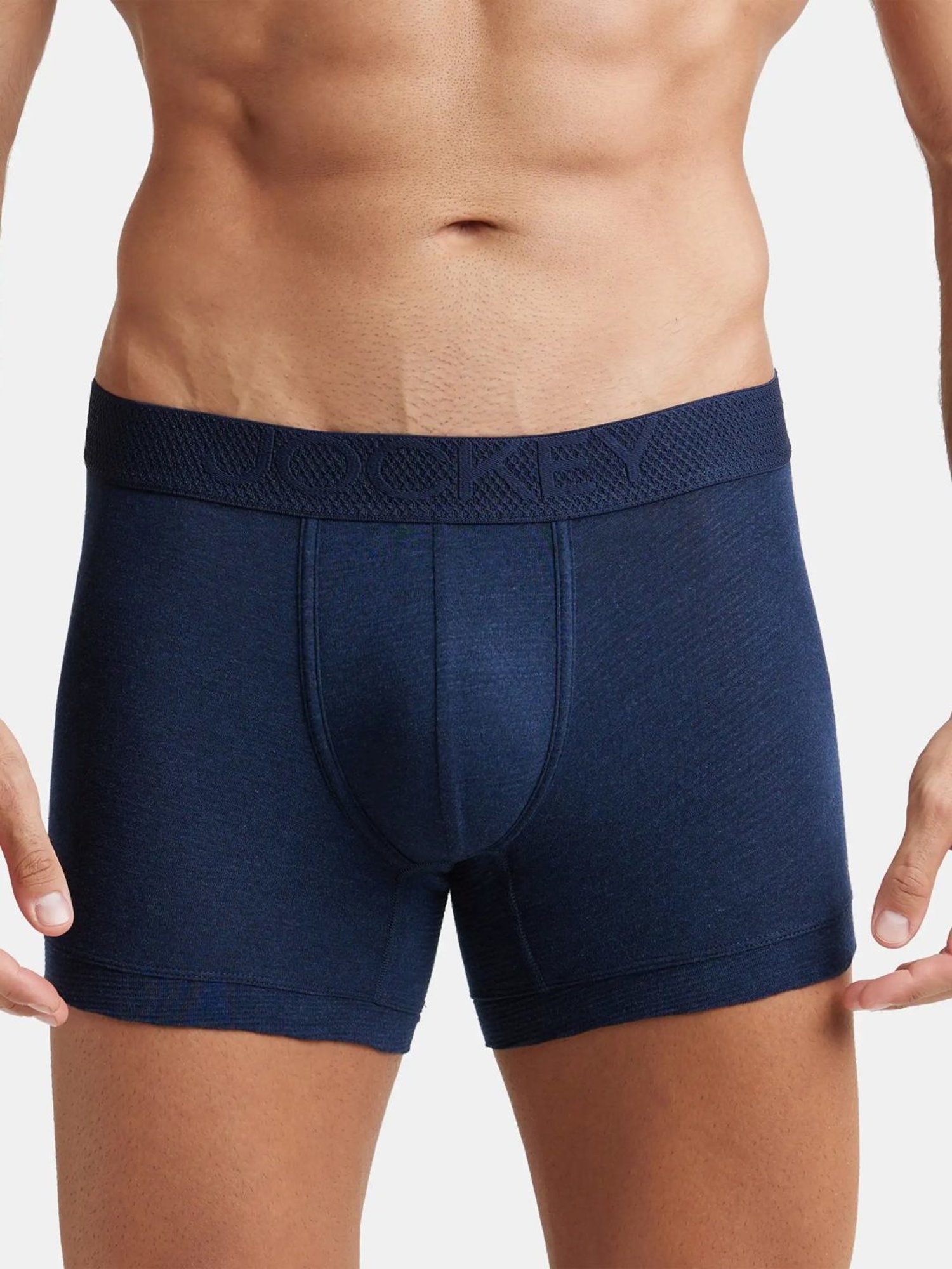 Jockey Navy Melange Trunks