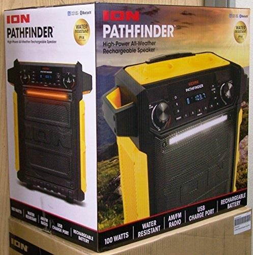 ion pathfinder rugged bluetooth portable speaker  black