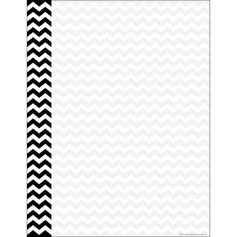 Black Chevron Let's Write! Computer Paper & Chevron Nautical Letter Pop-Outs - Barker Creek