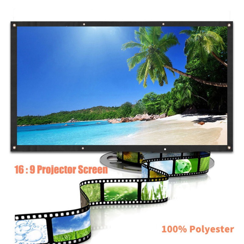 Portable Projector Screen 120 Inch 16:9 HD Folding Indoor Outdoor Movie Screen Gaming Office Home Cinema Projector Screen