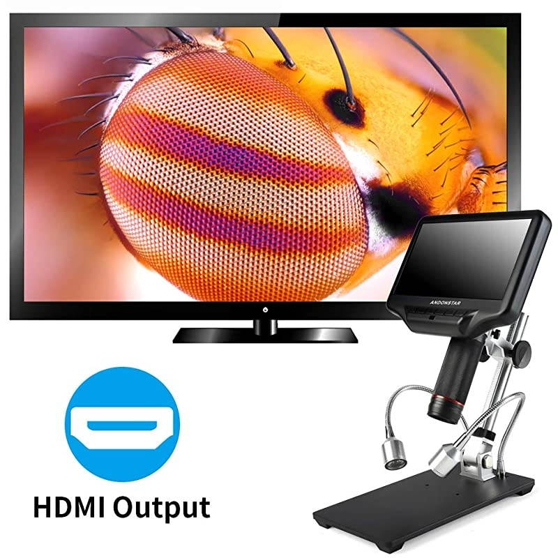 AD407 3D HDMI Soldering Digital Microscope with 4MP UHD and 7 inch Adjustable LCD Screen USB Video Microscopes for Phone Repairing SMT SMD DIY