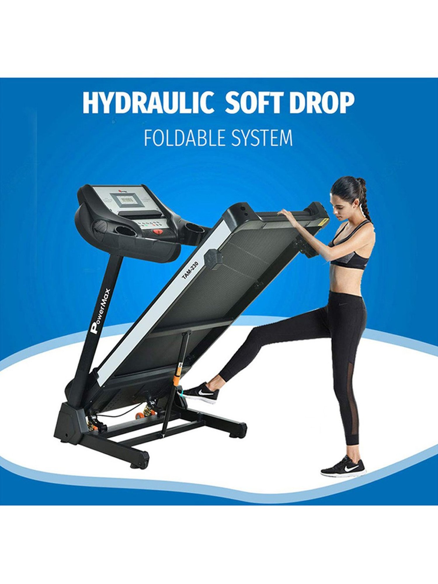 PowerMax Fitness TAM-230 4HP Treadmill (Black)