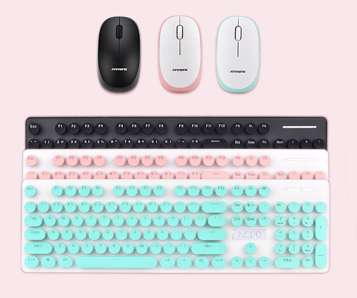 Xinmeng N520 Wireless Punk Manipulator Keyboard And Mouse Set Office Business Girl Keyboard And Mouse