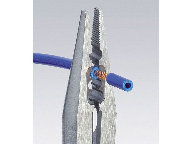 KNIPEX 13 01 614 SBA Long Nose Plier,6-1/4" L,Serrated